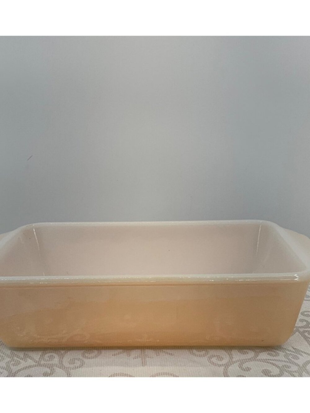 Fire King Peach‎ Lustre Rectangular Baking Dish 1950s Glass Ovenware